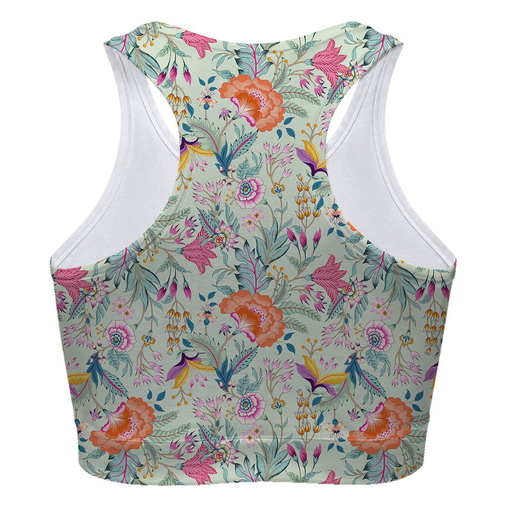 Pastel Flowers Sport Bra Woman Underwear Beachwear Loungewear