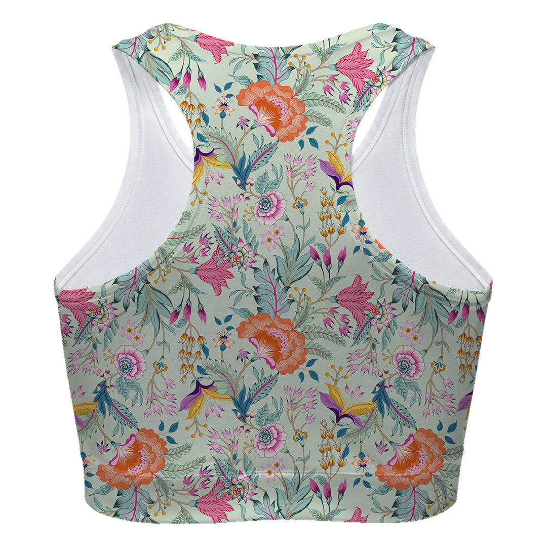 Pastel Flowers Sport Bra Woman Underwear Beachwear Loungewear