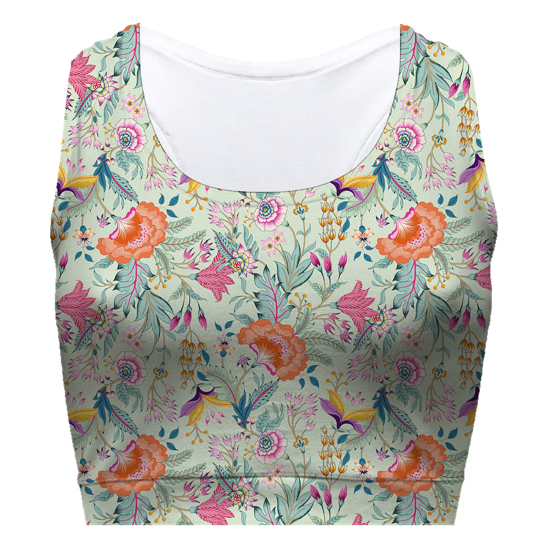 Pastel Flowers Sport Bra Woman Underwear Beachwear Loungewear