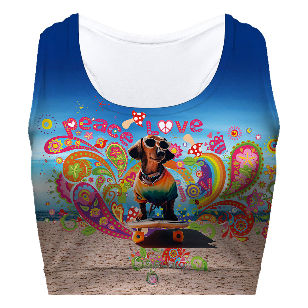 Peace And Love Sport Bra Woman Underwear Beachwear Loungewear
