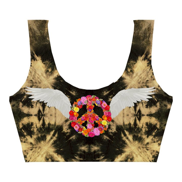 Peace Wings Gold Crop Top Front