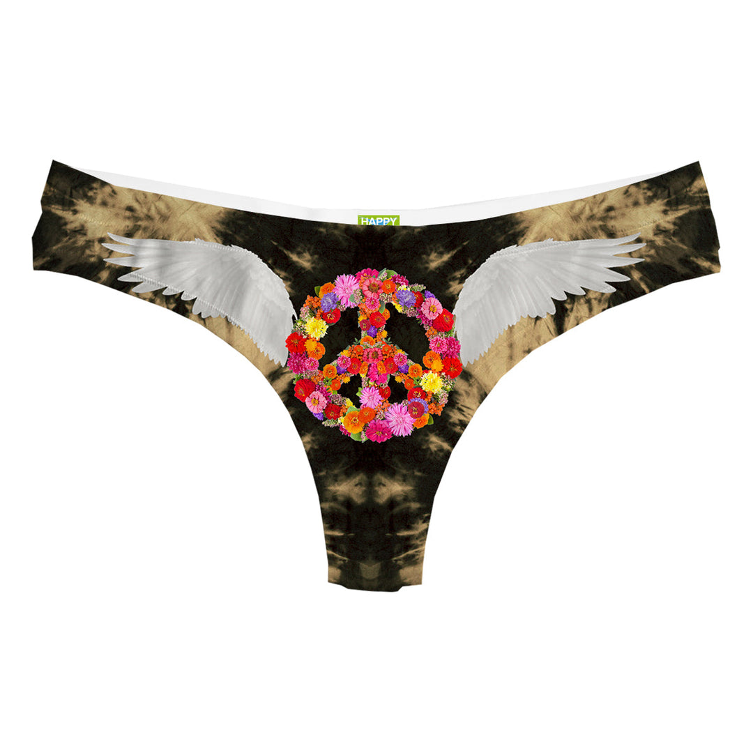 Peace Wings Gold String Front
