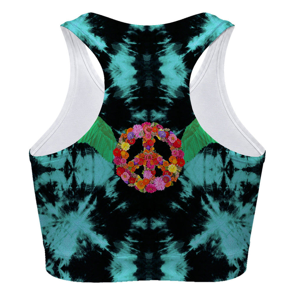 Peace Wings Green Sport Bra Woman Underwear Beachwear Loungewear