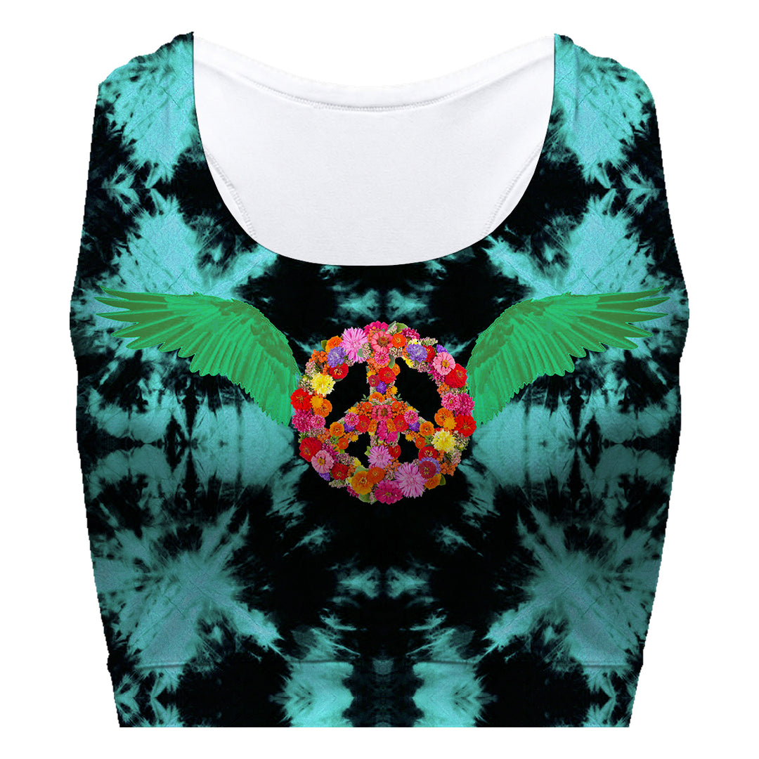 Peace Wings Green Sport Bra Woman Underwear Beachwear Loungewear