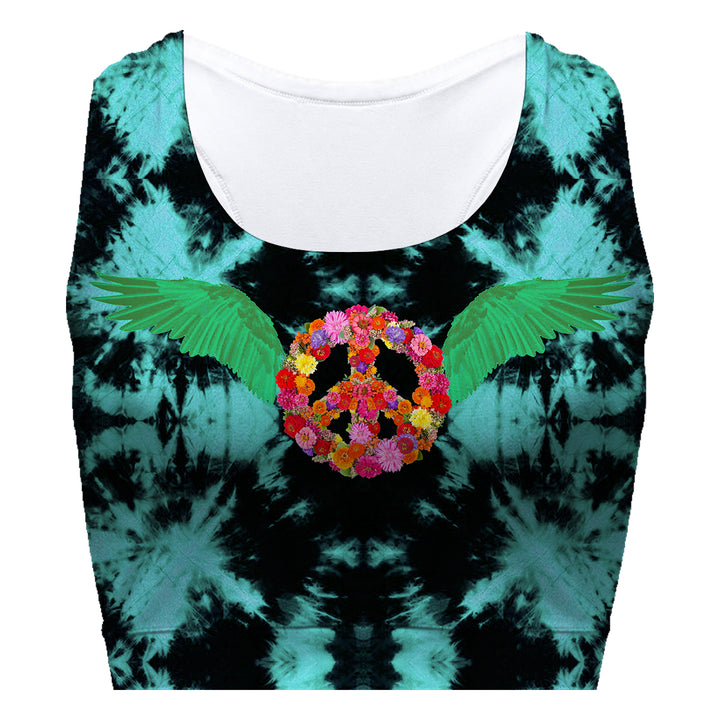 Peace Wings Green Sport Bra Woman Underwear Beachwear Loungewear