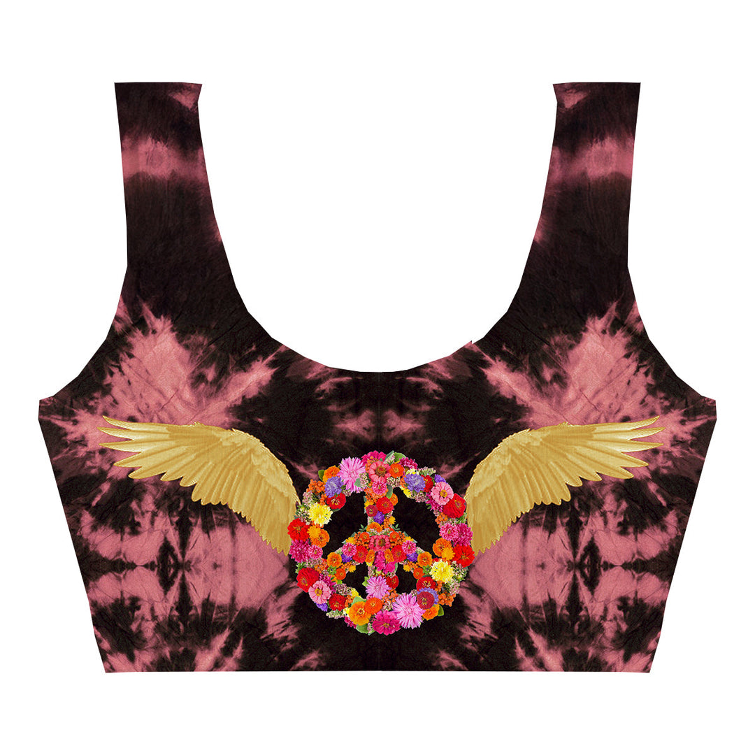 Peace Wings Red Crop Top Front