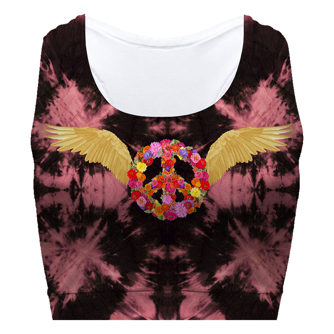 Peace Wings Red Sport Bra Woman Underwear Beachwear Loungewear