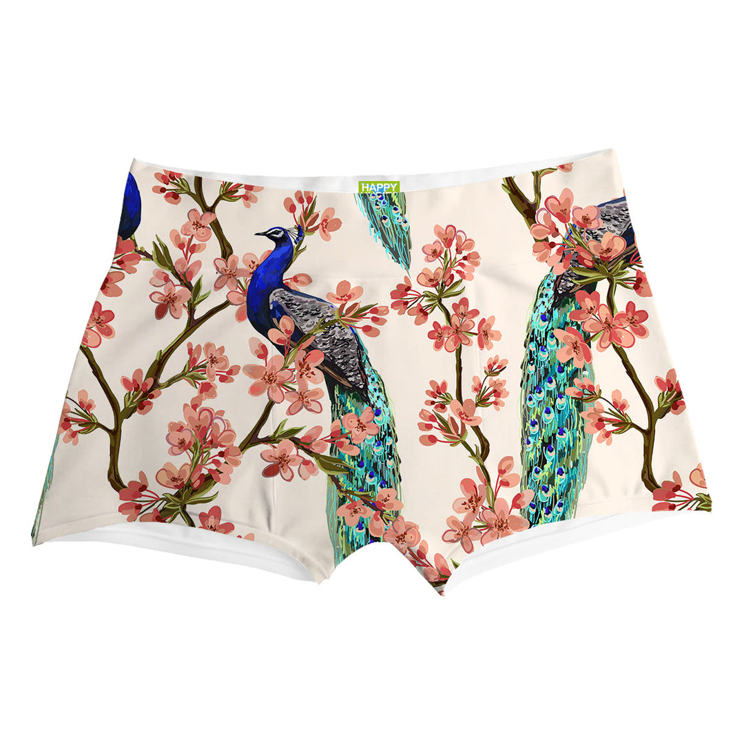 Peacocks In Love Boxer Front