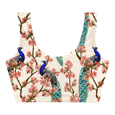 Peacocks In Love Crop Top Front