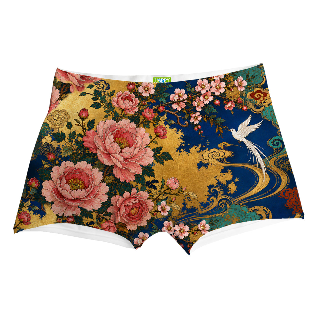 Peony Bird Boxer Man Underwear Beachwear Loungewear