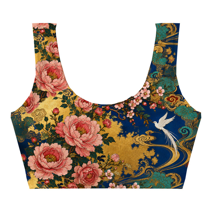Peony Bird Crop Top Woman Underwear Beachwear Loungewear