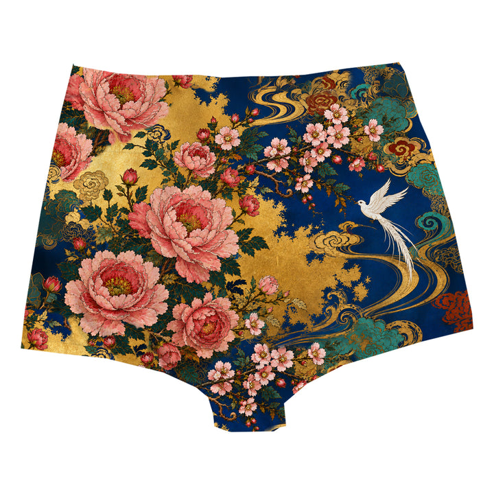 Peony Bird Highwaist Woman Underwear Beachwear Loungewear