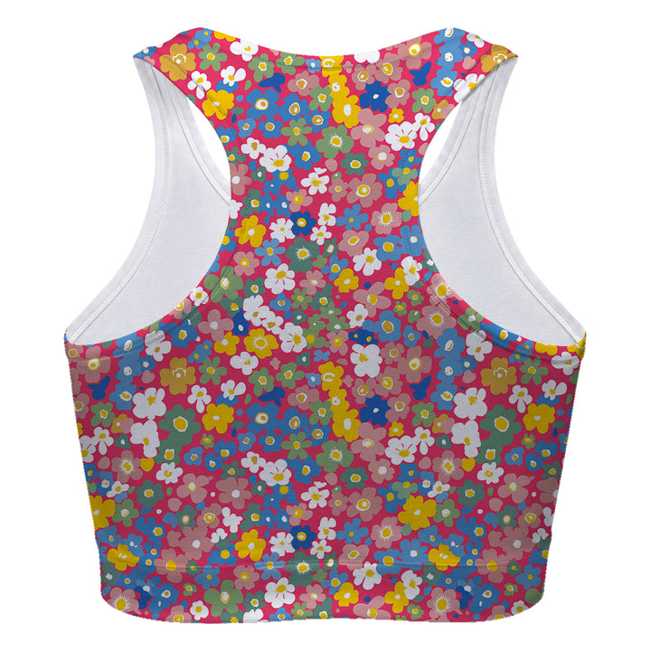 Pink Daisy Sport Bra Woman Underwear Beachwear Loungewear