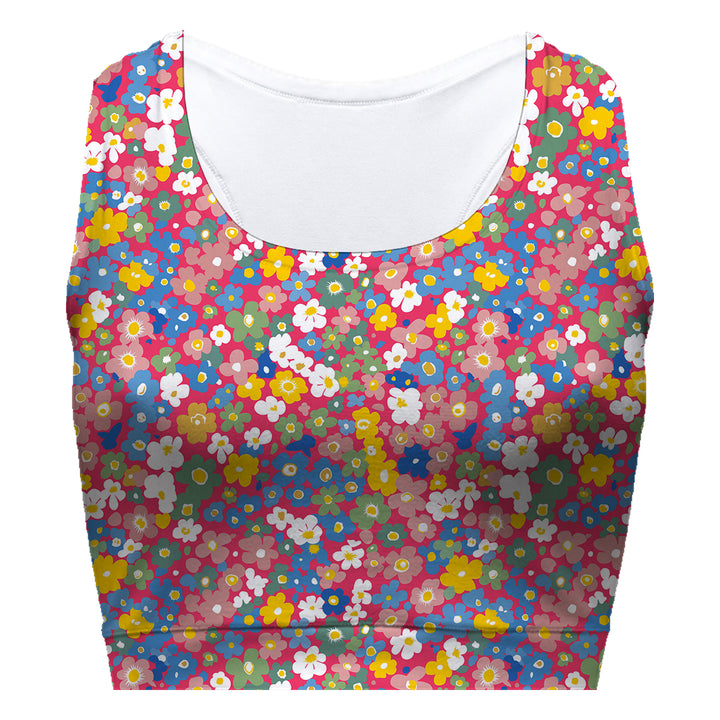 Pink Daisy Sport Bra Woman Underwear Beachwear Loungewear