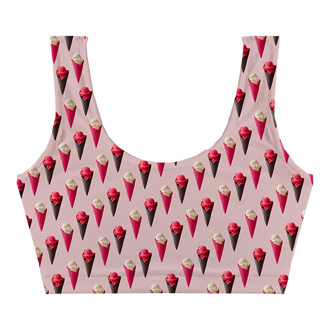 Pink Ice Cream Crop Top Front