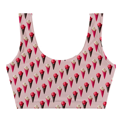 Pink Ice Cream Crop Top Front