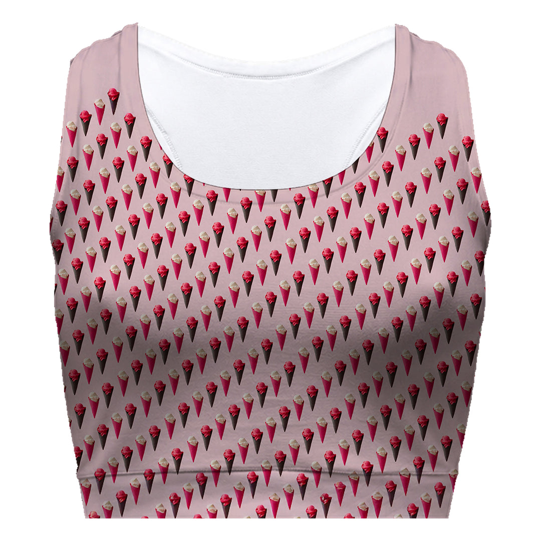 Pink Ice Cream Sport Bra Woman Underwear Beachwear Loungewear