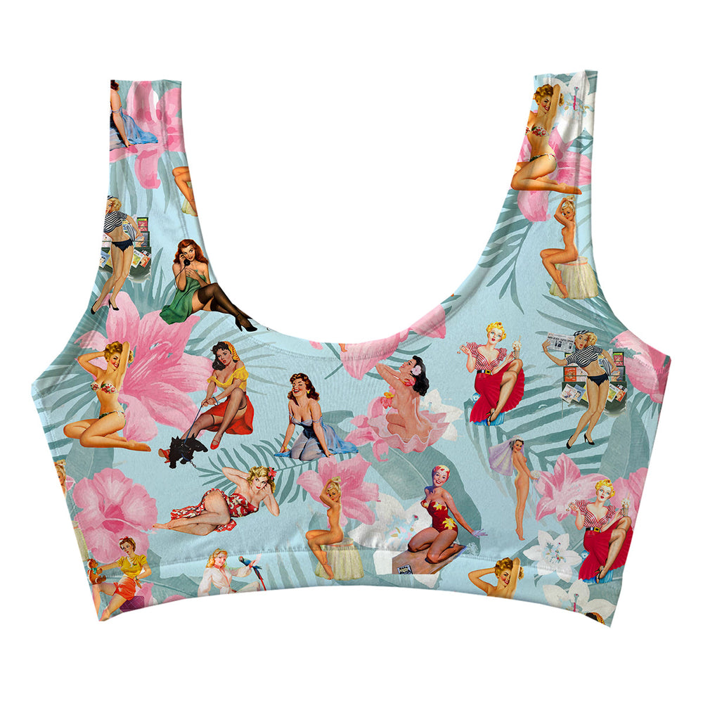 Pinups Crop Top Woman Underwear Beachwear Loungewear