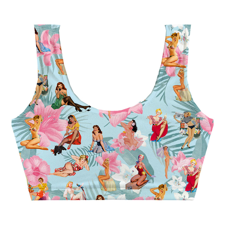 Pinups Crop Top Woman Underwear Beachwear Loungewear