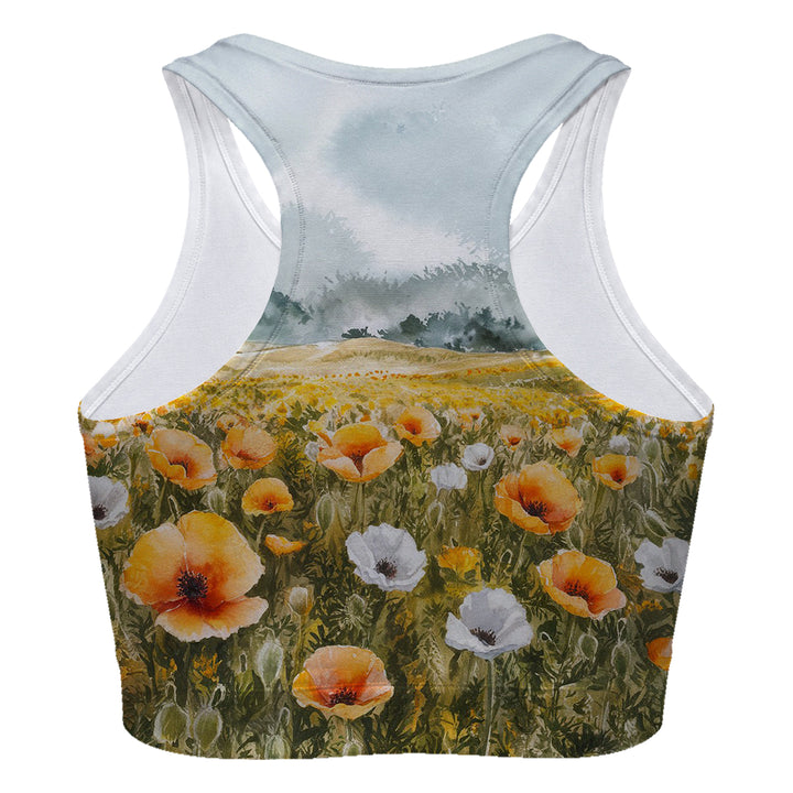 Poppy Field Sport Bra Woman Underwear Beachwear Loungewear