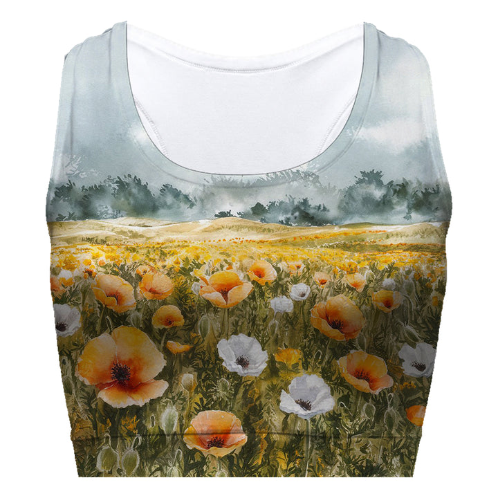 Poppy Field Sport Bra Woman Underwear Beachwear Loungewear