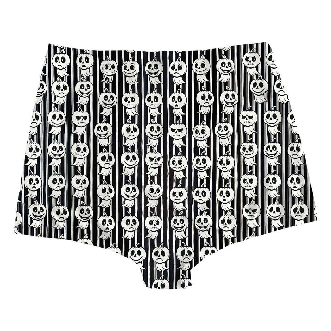 Pumpkin Boo Highwaist Woman Underwear Beachwear Loungewear