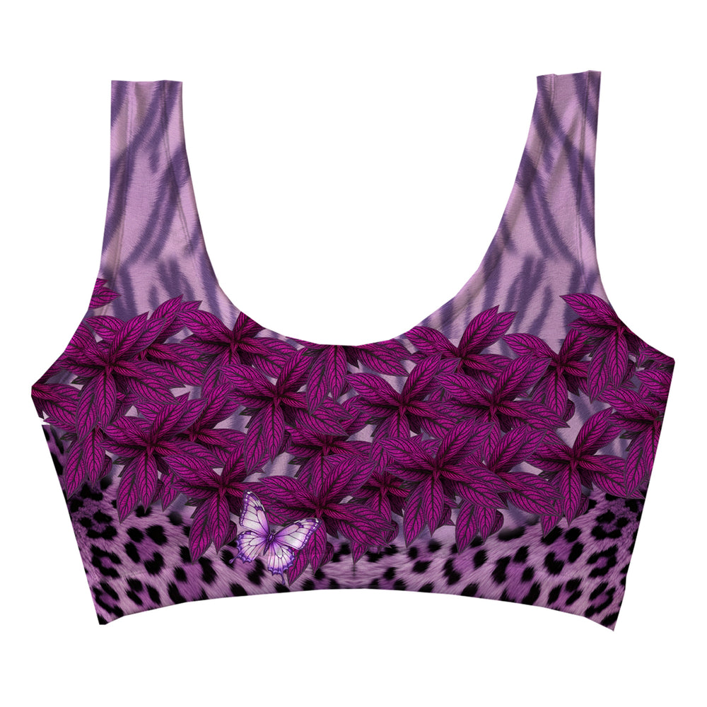 Purple Leaf Crop Top Woman Underwear Beachwear Loungewear