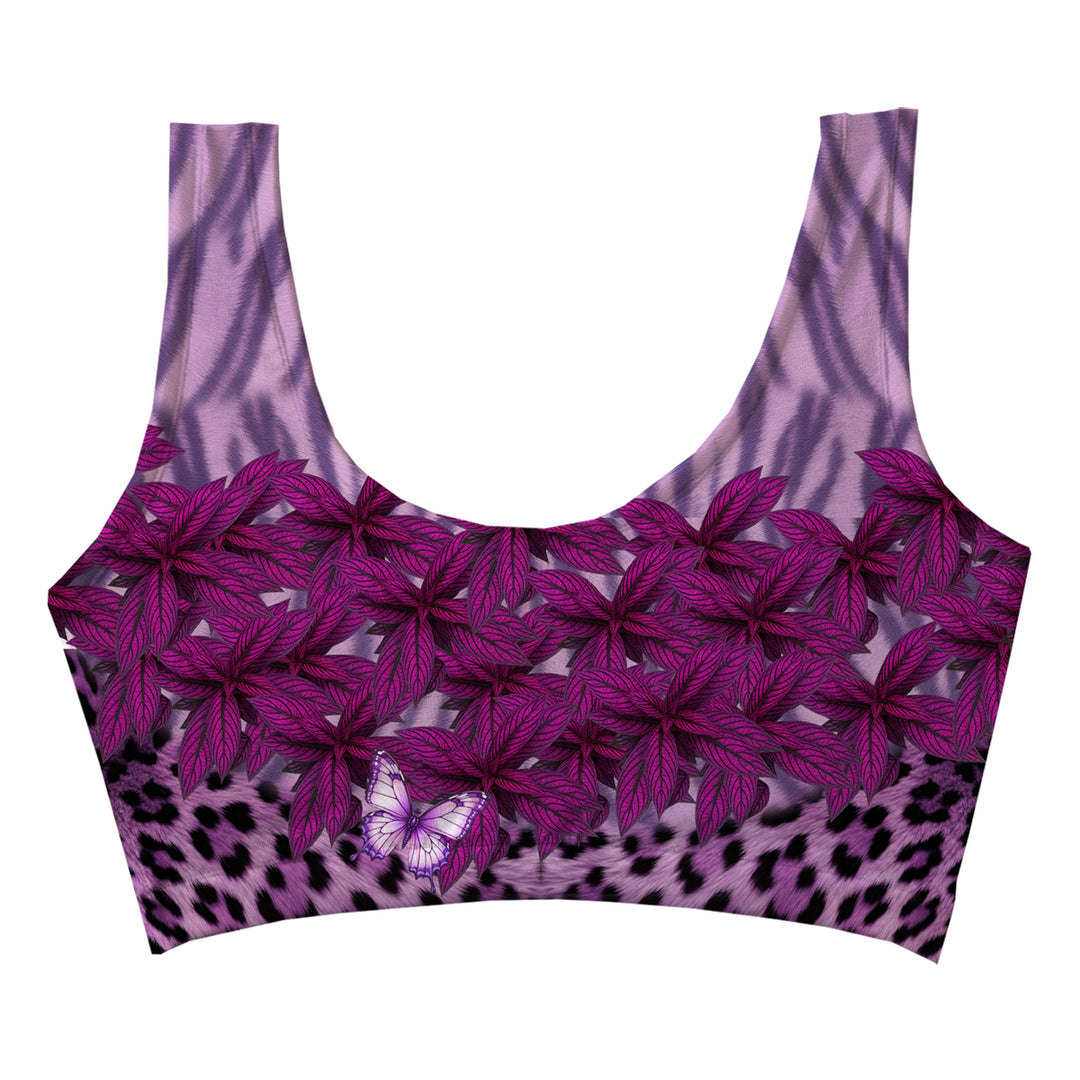 Purple Leaf Crop Top Woman Underwear Beachwear Loungewear