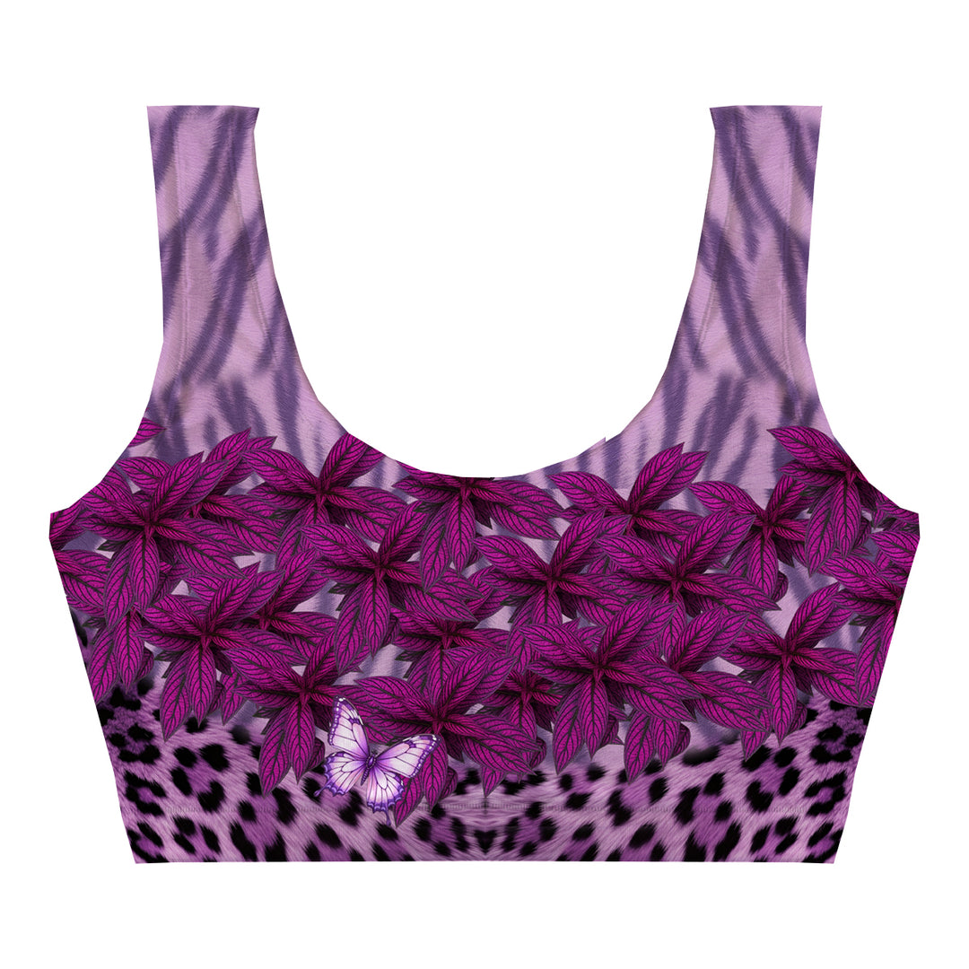 Purple Leaf Crop Top Woman Underwear Beachwear Loungewear
