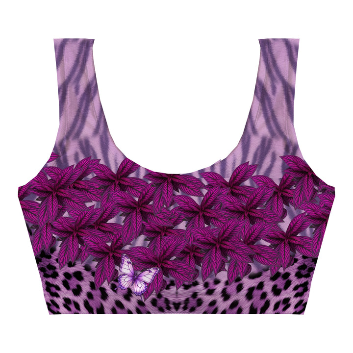 Purple Leaf Crop Top Woman Underwear Beachwear Loungewear