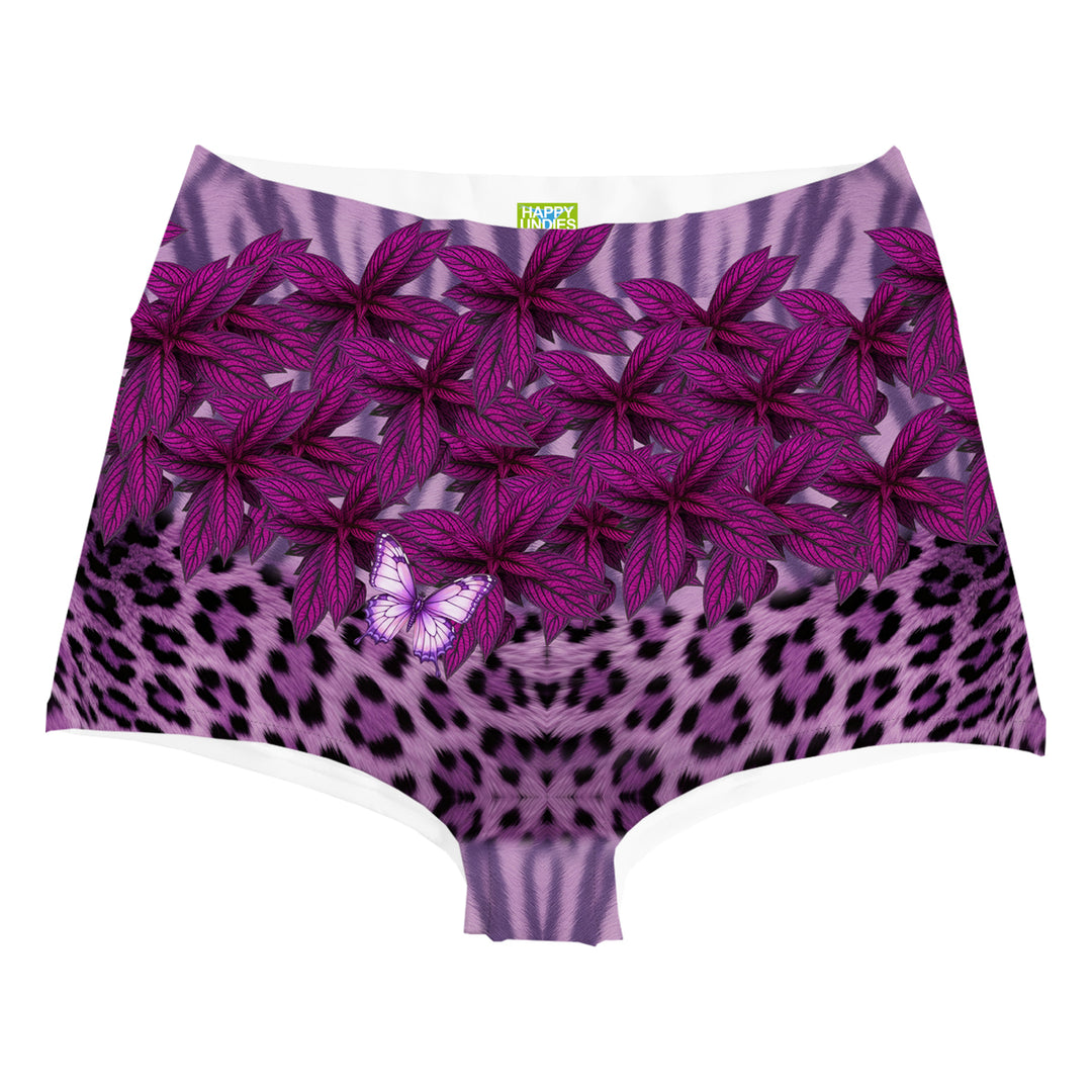 Purple Leaf Highwaist Woman Underwear Beachwear Loungewear