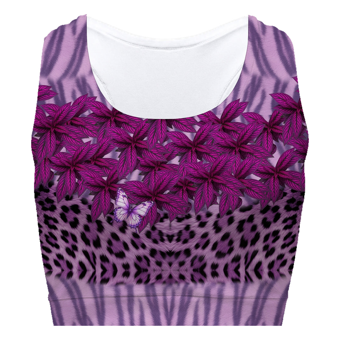 Purple Leaf Sport Bra Woman Underwear Beachwear Loungewear
