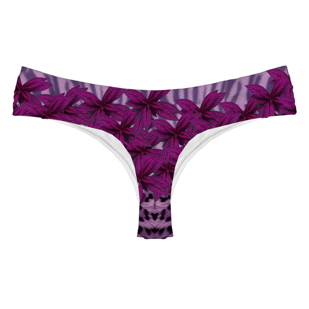 Purple Leaf String Woman Underwear Beachwear Loungewear
