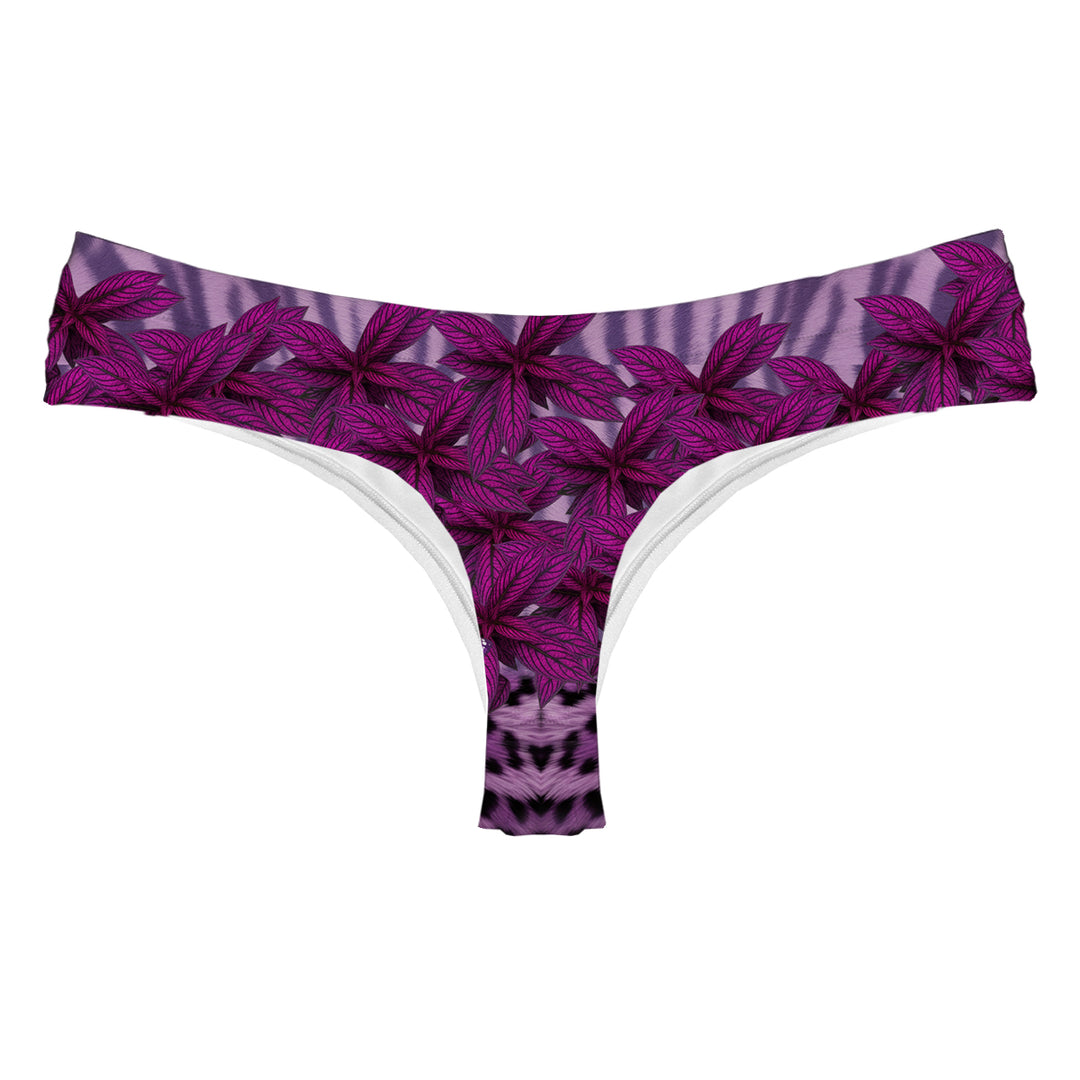 Purple Leaf String Woman Underwear Beachwear Loungewear