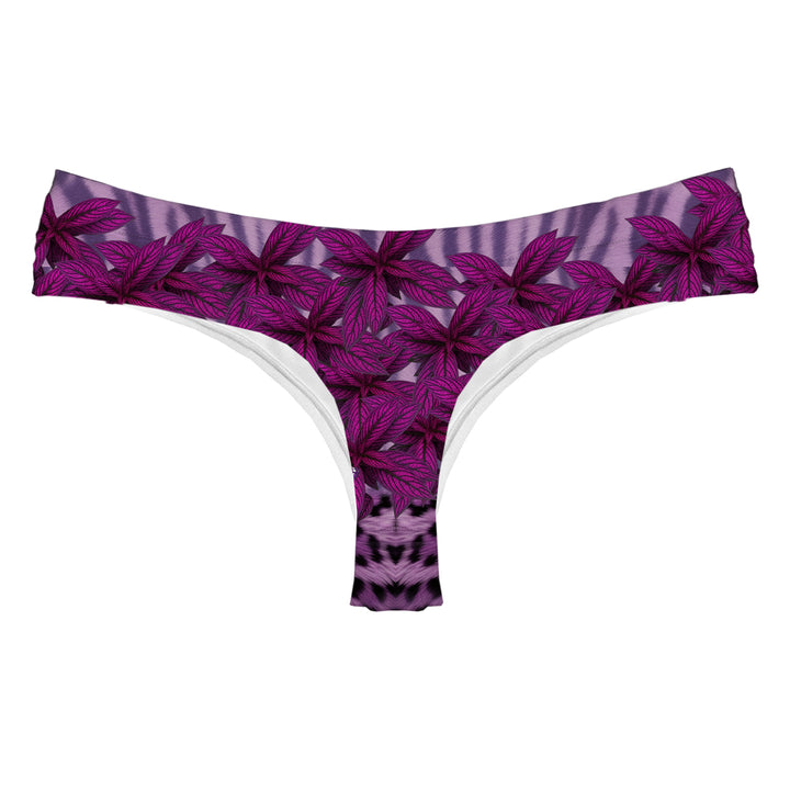 Purple Leaf String Woman Underwear Beachwear Loungewear