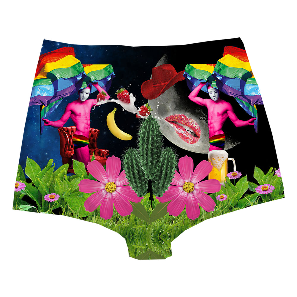 Rainbow Night Highwaist Woman Underwear Beachwear Loungewear