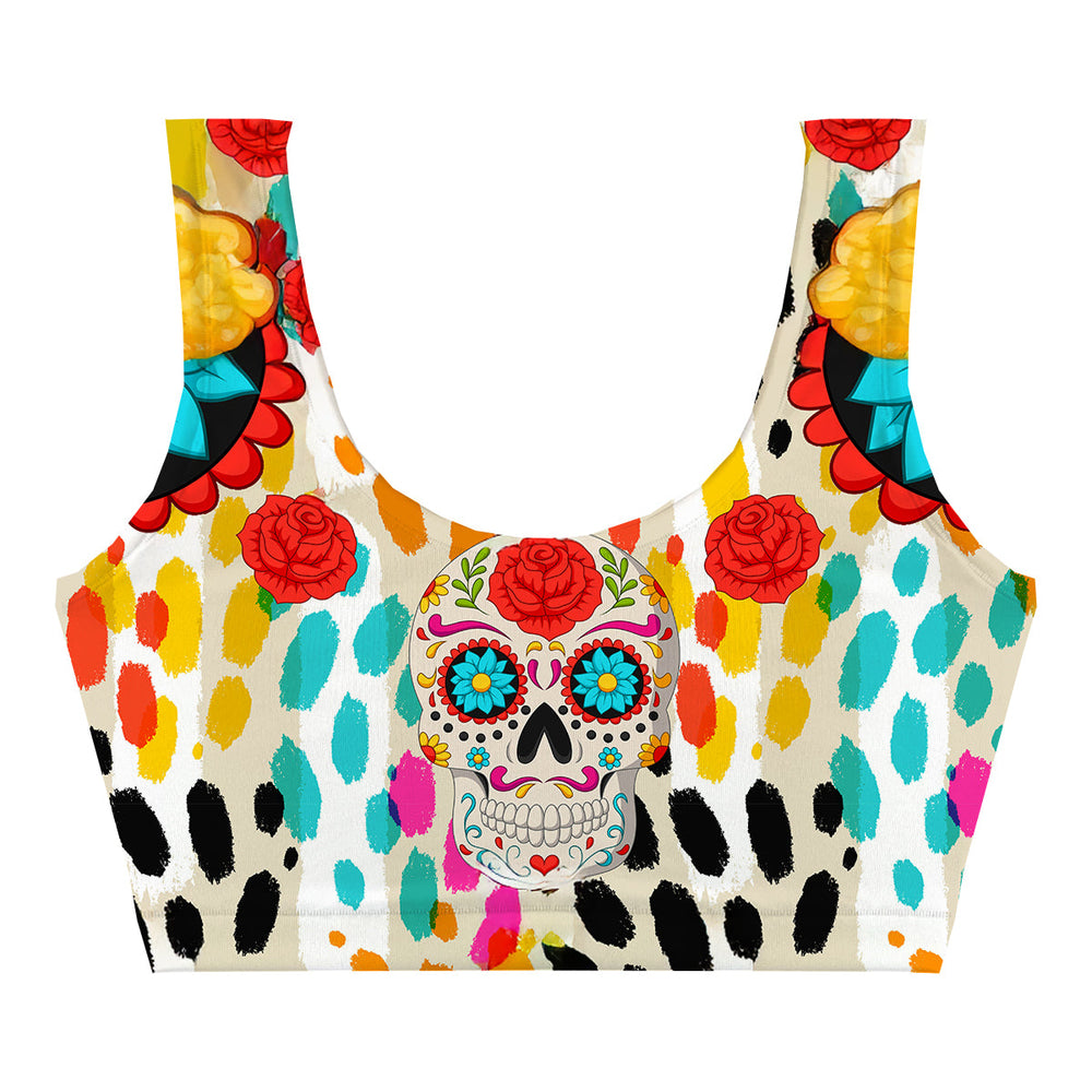 Rainbow Skull Crop Top Back