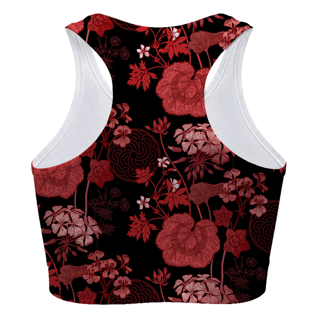 Red Foliage Sport Bra Woman Underwear Beachwear Loungewear