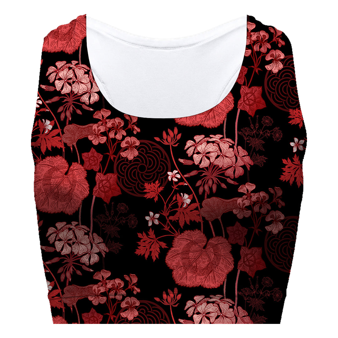 Red Foliage Sport Bra Woman Underwear Beachwear Loungewear