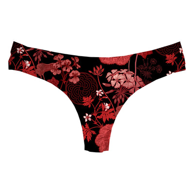 Red Foliage String Woman Underwear Beachwear Loungewear