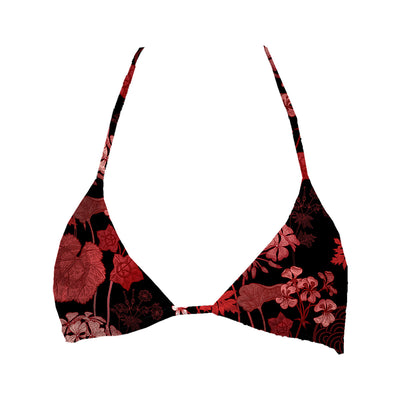Red Foliage Top Triangle Woman Underwear Beachwear Loungewear