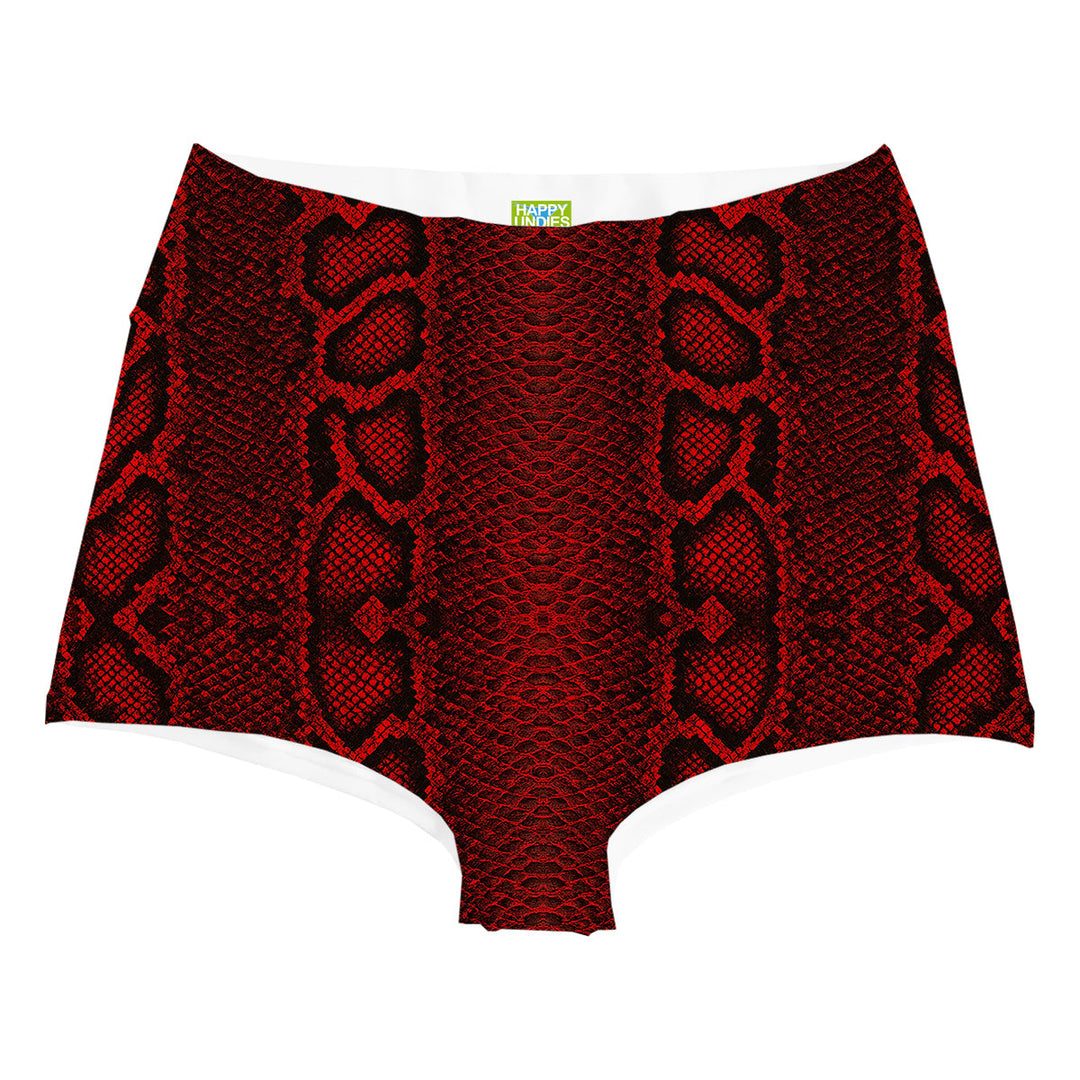 Red Phyton Highwaist Woman Underwear Beachwear Loungewear