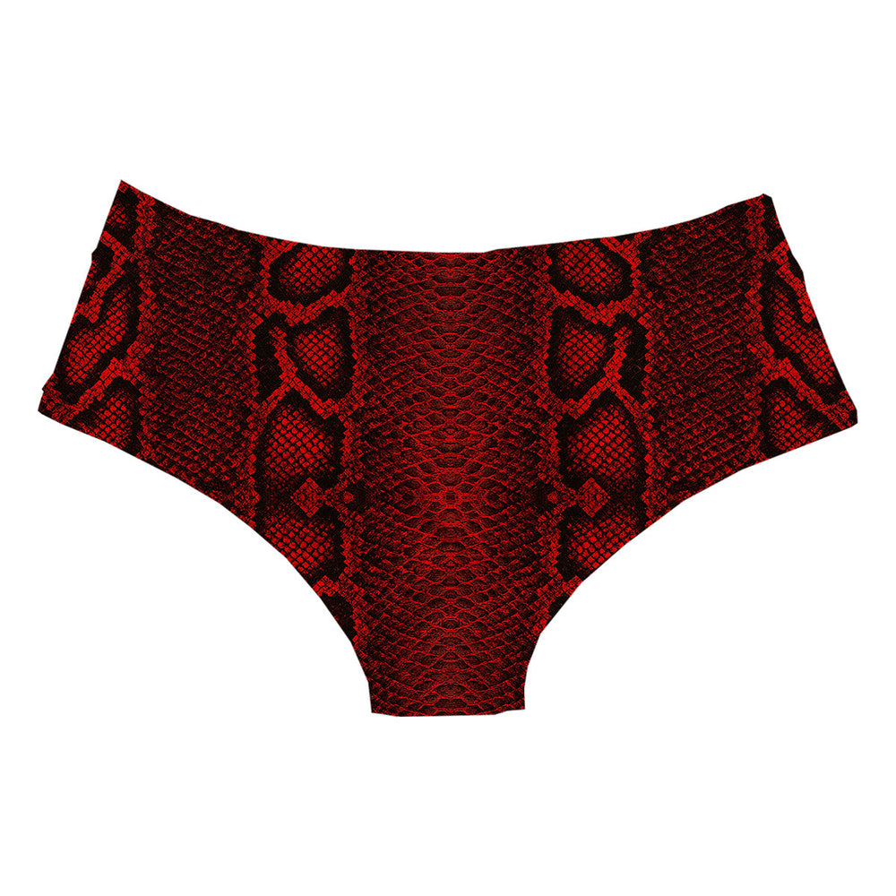Red Phyton Hipster Woman Underwear Beachwear Loungewear
