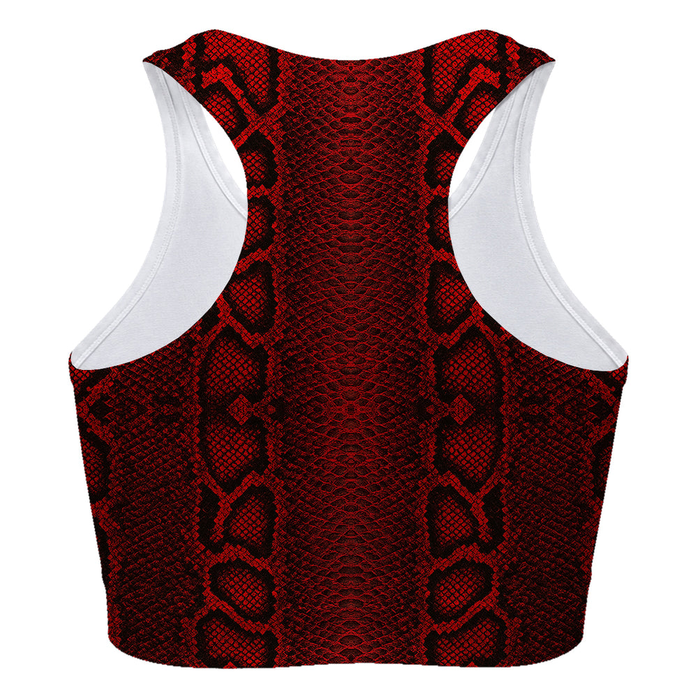 Red Phyton Sport Bra Woman Underwear Beachwear Loungewear