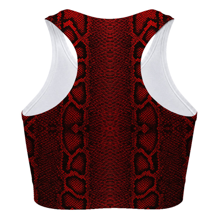 Red Phyton Sport Bra Woman Underwear Beachwear Loungewear