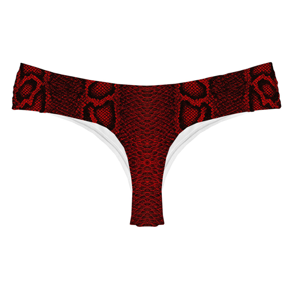 Red Phyton String Woman Underwear Beachwear Loungewear
