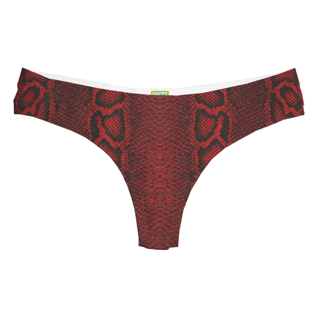 Red Phyton String Woman Underwear Beachwear Loungewear