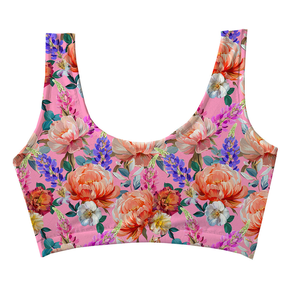 Rose Explosion Crop Top Woman Underwear Beachwear Loungewear