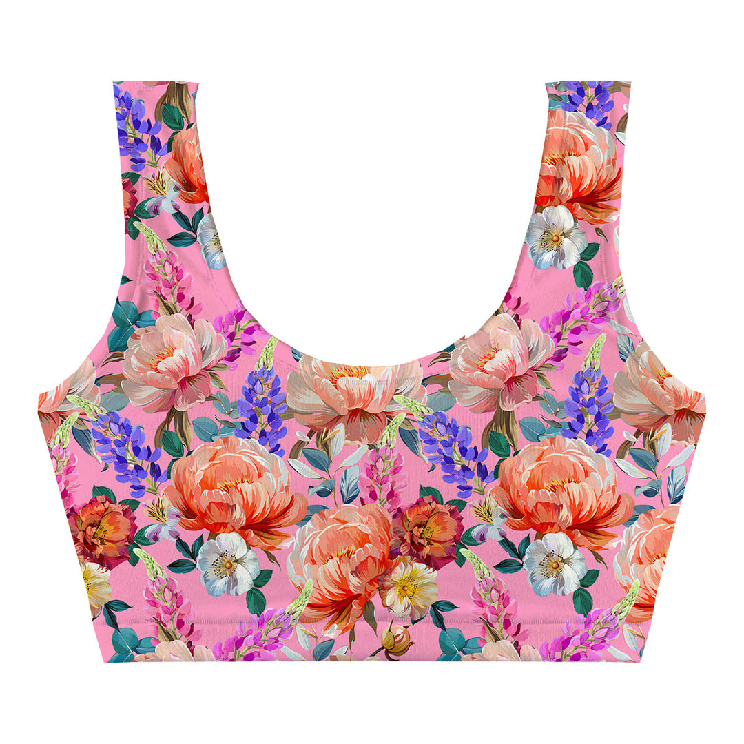Rose Explosion Crop Top Woman Underwear Beachwear Loungewear