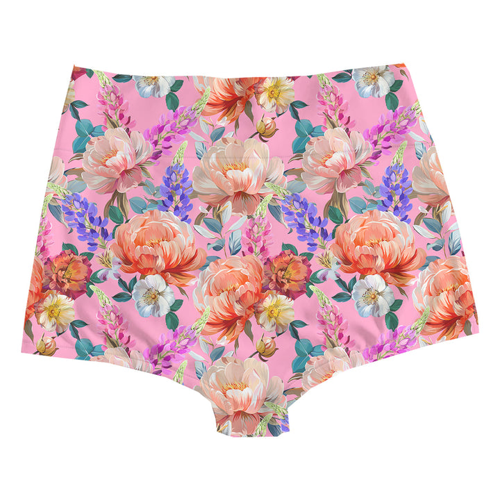 Rose Explosion Highwaist Woman Underwear Beachwear Loungewear